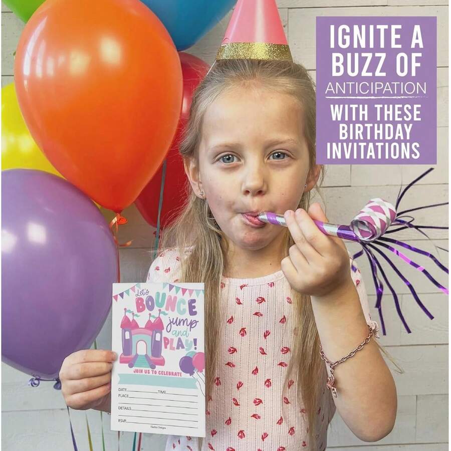 15 Bounce House Birthday Invitations Girl Bounce House Birthday Party