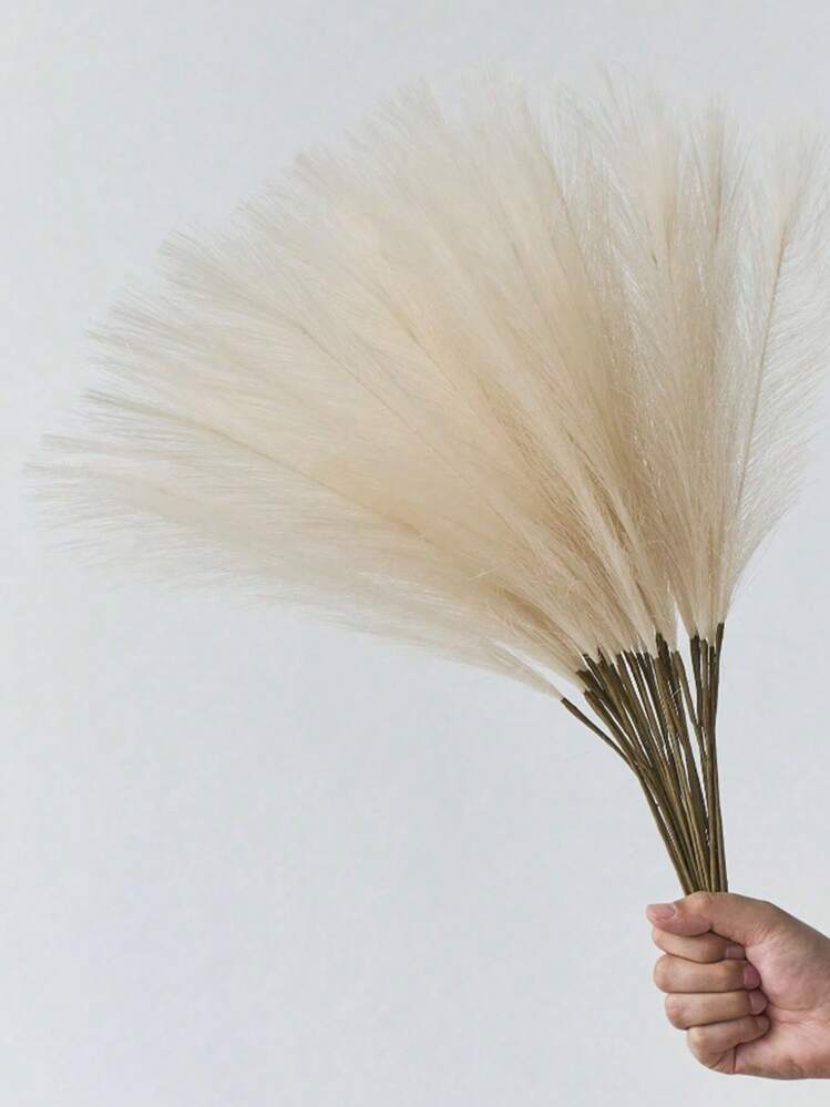 1/5/10/20 件 52 厘米米色仿蒲苇人造芦苇蓬松人造假花波西米亚风装饰适用于婚礼派对装饰、家庭客厅卧室装饰、花瓶布置、DIY 摄影道具 - 彩色 - 查看 5