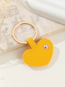 創意心形鑰匙扣，適用於包包和鑰匙 - 黃色 - 查看 2