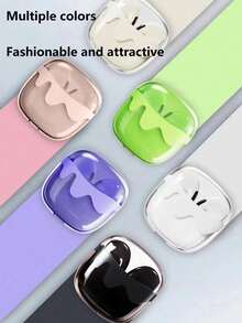 Audífono inalámbrico TWS semi intrauricular, Material semi-transparente de ABS, Reducción de ruido de llamadas, auriculares deportivos para hombres y mujeres con BT 5.4 - Rosa - Ver 5