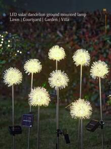 新款太阳能铝线球蒲公英烟花灯户外防水花园氛围装饰地插草坪灯家用庭院灯户外太阳能灯