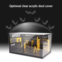 Mô hình xưởng sửa chữa ô tô sang trọng tỷ lệ 1:24 – Âm thanh tương tác & đèn LED, bãi đỗ xe bằng hợp kim, bộ sửa chữa hoàn chỉnh không có tấm Acrylic trong suốt (không có nắp đậy) – Thiết kế chân thực, chế tạo bền bỉ, hoàn hảo để trưng bày và chơi (Không bao gồm pin) - màu đen - Xem 10