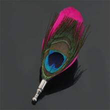 1 Feather Peacock Feather Fashion Brooch Western Ornament Accessory Suitable For Men's Evening Party Wear
