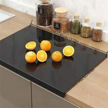 1 件防滑亚克力砧板 - 时尚黑色透明厨房台面保护垫，非常适合切水果和蔬菜 - 家用和餐厅厨房必备配件（使用过程中可能会出现轻微划痕，请在使用前撕掉保护膜） - 無色 - 查看 9