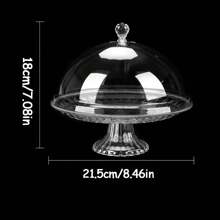 Covered Fruit Tray With Transparent Acrylic Plastic Round Food Dust Cover For Snacks, Desserts, Dried Fruits Christmas Gift - Clear - View 6