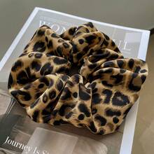 1入港式豹紋大蝴蝶結髮圈，復古法式優雅女士髮飾，適用於女孩的馬尾，頭髮丸和日常穿著 - 彩色 - 查看 4
