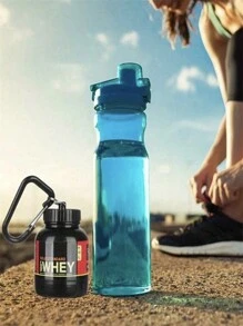 1pc 100ml/3.38oz Protein Powder Pill Bottle, Portable Water Bottle For Fitness Outdoor Climbing,Mini Portable Powder Drinkware With Keychain Buckle,Portable Keychain