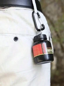 1pc 100ml/3.38oz Protein Powder Pill Bottle, Portable Water Bottle For Fitness Outdoor Climbing,Mini Portable Powder Drinkware With Keychain Buckle,Portable Keychain
