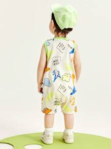 mini bala Summer Unisex Children's Cloud Soft Antibacterial One-Piece Clothes Baby Breathable Crawling Clothes - Yellow - View 2