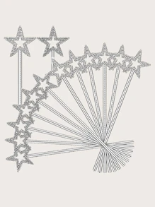 1pc Five-Pointed Star Magic Wand Angel Star Fairy Wand  Stage Performance Costume Props Halloween - Silver - View 1