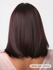 TOPSHE 20 Inch Long Straight Synthetic Wig Natural And Realistic Smooth Wigs For Women Ombre Claret-Red - Multicolor - View 4