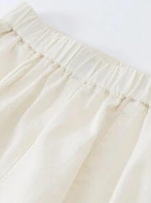 mini bala 女童裤子 2024新款夏季儿童荷叶边七分裤