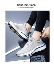 Spring/Autumn Couples' Solid Color Breathable Lightweight Casual Sports Shoes With Circulation Ventilation, Ideal For Outdoor Activities - Suitable For Running, Basketball, Exercise And Fitness- Multi-Functional High-Performance Shoes