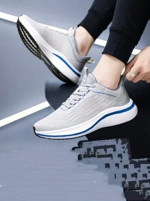 Spring/Autumn Couples' Solid Color Breathable Lightweight Casual Sports Shoes With Circulation Ventilation, Ideal For Outdoor Activities - Suitable For Running, Basketball, Exercise And Fitness- Multi-Functional High-Performance Shoes