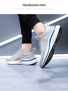 Spring/Autumn Couples' Solid Color Breathable Lightweight Casual Sports Shoes With Circulation Ventilation, Ideal For Outdoor Activities - Suitable For Running, Basketball, Exercise And Fitness- Multi-Functional High-Performance Shoes