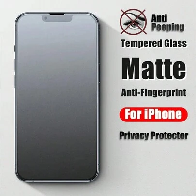 1 pieza Protector de pantalla de privacidad mate compatible con iPhone 15, 14, 13, 12, 11, XS, X, XR, protección total de pantalla esmerilada