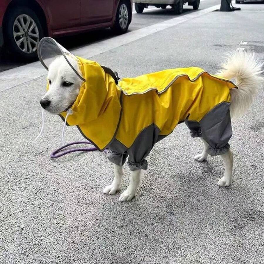 Full Body Dog Raincoat For Golden Retrievers, Samoyeds, Teddy, Medium And Large Dogs, Waterproof