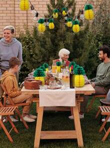 5 piezas Decoración con bola de panal de piña, decoración colgante de mesa de papel de piña, decoración de fiesta tropical hawaiana y selva, regalo, comedor al aire libre, ornamento de camping, fiesta con tema de frutas, decoración para bautizo y baby shower, decoración para revelación de género, farolillo de papel, Navidad