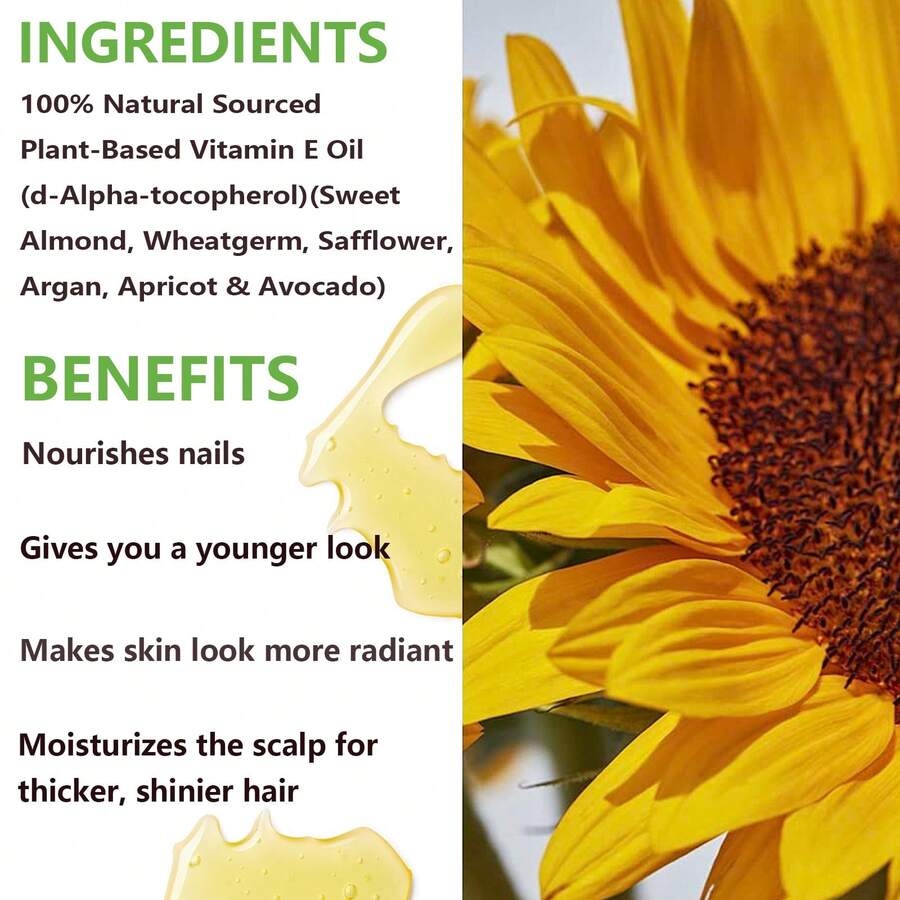 Vitamin E Oil Suitable For Face, Body, Nails, Eyelashes, Moisturizes
