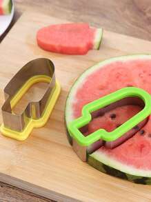 1 pieza Cortador de frutas en forma de helado - Gadget de cocina ideal para cortar sandía en hermosas formas y servirla en casa - Hecho de molde de acero inoxidable - Multicolor - Ver 9