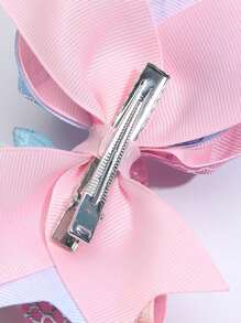 1 pieza clip de pelo con lazo de cinta decorado con cola de sirena temática oceánica para niñas, accesorio de pelo con pinza de cocodrilo para niños, ideal para vacaciones