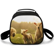 Túi đựng đồ ăn trưa cách nhiệt màu nước & họa tiết da báo thời trang mới, Túi đựng hộp cơm trưa di động chống thấm nước dày cho công việc & trường học Túi sắp xếp cho giáo viên Túi đựng đồ cho giáo viên Túi lớp học Túi sắp xếp lớp học - Màu Khaki - Xem 1