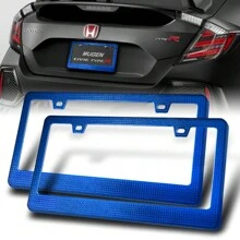 2 X Black Diamond Cut Style Car License Plate Frame Cover Front Or Rear US Size - Màu xanh lam - Xem 1