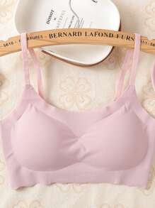 3pcs Seamless Sports Racerback Wireless Bras With Removable Pads, Runs Small, Please Order One Size Up For Women