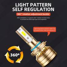 2pcs/Set Roadsun H1 H7 H11 9005 9006 H4 LED Headlight Bulbs, 40000LM, 190W, 6000K Cool White,  HB3 HB4 HB2 Halogen Lamp Replacement, Aircraft Grade Aluminum Material, With External Driver Integrated, 1:1 Exact Light Shape, 700% Higher Brightness, High-End Intelligent, Over 65000 Hours Lifespan