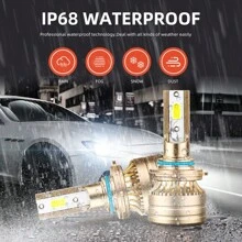2pcs/Set Roadsun H1 H7 H11 9005 9006 H4 LED Headlight Bulbs, 40000LM, 190W, 6000K Cool White,  HB3 HB4 HB2 Halogen Lamp Replacement, Aircraft Grade Aluminum Material, With External Driver Integrated, 1:1 Exact Light Shape, 700% Higher Brightness, High-End Intelligent, Over 65000 Hours Lifespan
