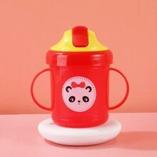 Vaso ancho de paja para bebé, vaso de agua PP a prueba de polvo y a prueba de fugas para bebés y niños pequeños con tapa deslizante para entrenamiento de bebida - Multicolor - Ver 8
