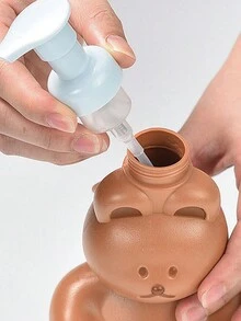 1pc Cartoon Bear Empty Pump Bottle For Foam Cleanser Or Hand Sanitizer, 250ml Capacity For Bath Gel - Multicolor - View 3