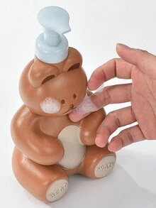 1pc Cartoon Bear Empty Pump Bottle For Foam Cleanser Or Hand Sanitizer, 250ml Capacity For Bath Gel - Multicolor - View 7