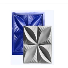 Conjunto 4 Formas 3d Gesso/cimento Abs Azul Envio Imediato