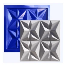 Conjunto 4 Formas 3d Gesso/cimento Abs Azul Envio Imediato