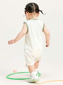 mini bala Summer Unisex Baby Girl Cloud Soft Antibacterial One-Piece Clothes Baby Breathable Crawling Clothes - Khaki - View 2