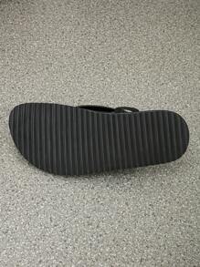 男士扁白色舒適阿拉伯拖鞋，復古涼鞋 - 黑與白 - 查看 6