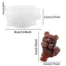 1入創意獅子掛杯冰塊模具，熊形矽膠冰塊模具，巧克力、冰塊盤，咖啡奶茶飲品模具，創意石膏糖果模具，翻糖模具，冰塊，派對，旅行，婚禮，生日，露營，畢業，單身派對，廚房，廚房物品，儲存，裝飾，戶外用品 - 白色 - 查看 3