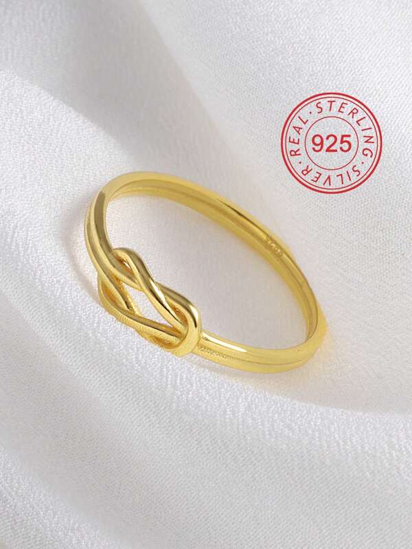 Artepollo 1 pièce Bague en argent sterling 925 hypoallergénique avec design noué, coffret cadeau, convient comme cadeau de fête pour les adolescents ou cadeau d'anniversaire pour les amis