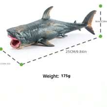 Realistic Ocean Animal Model Hollow Megalodon Shark, Great White Shark, Tiger Shark Toy - Multicolor - View 3