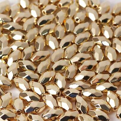 100pcs Gold Asymmetrical Barrel Beads DIY Jewelry Accessories