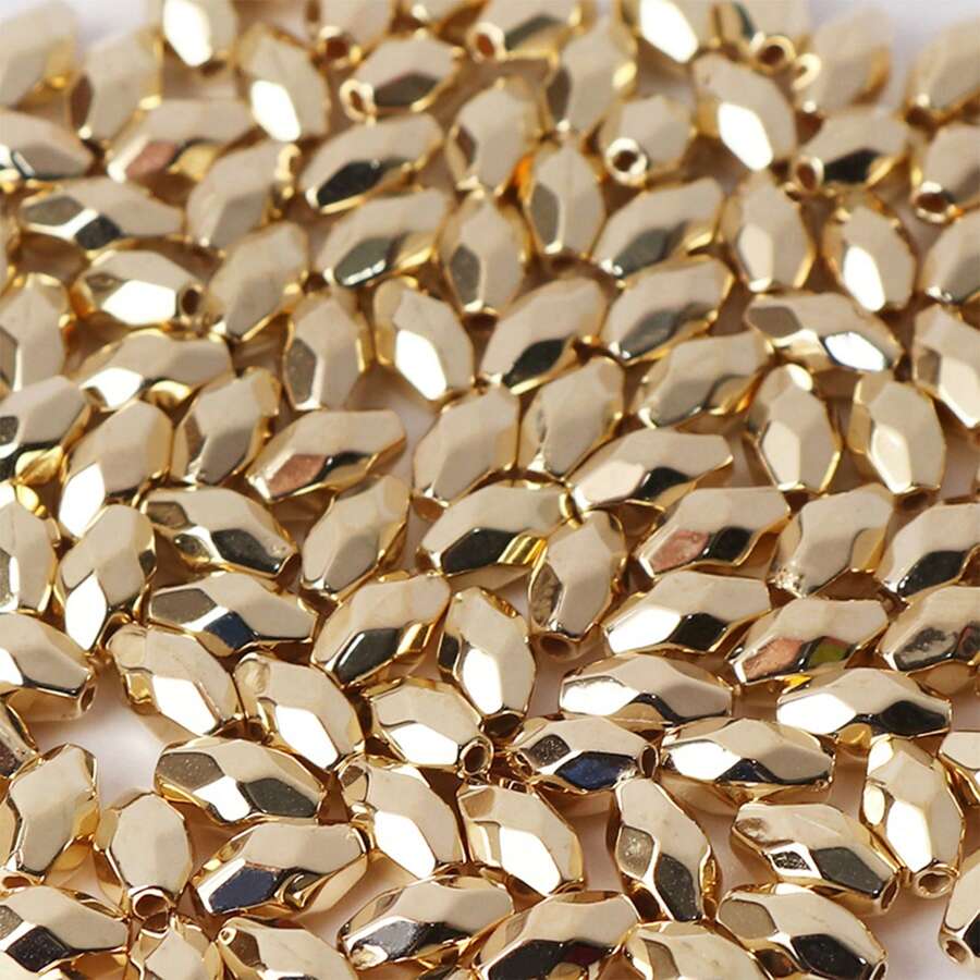 100pcs Gold Asymmetrical Barrel Beads DIY Jewelry Accessories - Gold - View 1