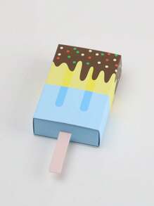 10 件纸质冰淇淋形状糖果盒冰棒形状糖果盒卡通冰棒糖果盒糖果折叠纸盒适用于生日婚礼派对礼物、圣诞节 - 彩色 - 查看 10