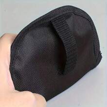 防震銅指虎儲物袋，柔軟內裡和安全扣環閉合的工具袋工具箱 - 黑色 - 查看 4