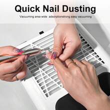 連濾網的美甲吸塵器，高功率、靜音操作，用於清除指甲灰塵，強大的吸力，帶濾網，桌面美甲工具 - 金色 - 查看 3