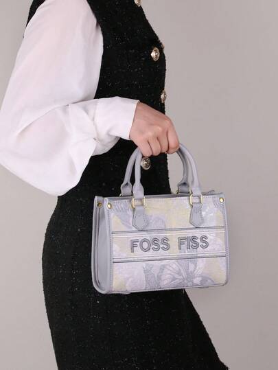 Luxury French Embroidery Design Large Capacity Commuter Bag For Women, Multipurpose Handbag With High-End Style, Optional Size And Crossbody Strap