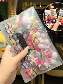 Great Value! 50pcs Random Multicolor Cute Hair Ties For Girls, Elastic Rubber Bands Hair Accessories That Don't Damage Hair - Multicolor - View 3