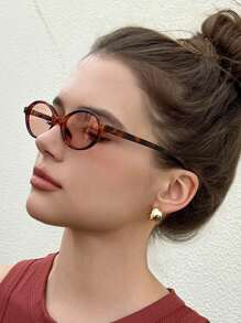 Óculos de grau de formato pequeno com estilo vintage nerd, óculos de moda em tartaruga - Multicolorido - Visão 2