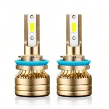 2pcs/Set Roadsun H1 H7 H11 9005 9006 H4 LED Headlight Bulbs, 40000LM, 190W, 6000K Cool White,  HB3 HB4 HB2 Halogen Lamp Replacement, Aircraft Grade Aluminum Material, With External Driver Integrated, 1:1 Exact Light Shape, 700% Higher Brightness, High-End Intelligent, Over 65000 Hours Lifespan