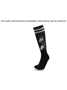 1 Đôi Tất Bóng Đá Chuyên Nghiệp Cho Trẻ Em, Tất Thể Thao Mỏng & Thoáng Khí Cho Bé Trai Và Bé Gái, Dài Trên Bắp Chân - màu đen - Xem 3